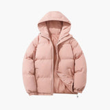 Warme Damen-Winterjacke mit Kapuze Reissverschluss und Kordelzugsaum