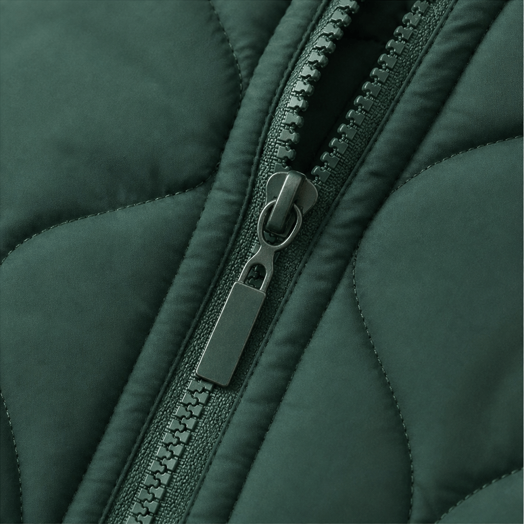 Kapuzen-Steppjacke mit Colorblock-Nähten und Wattierung für Damen