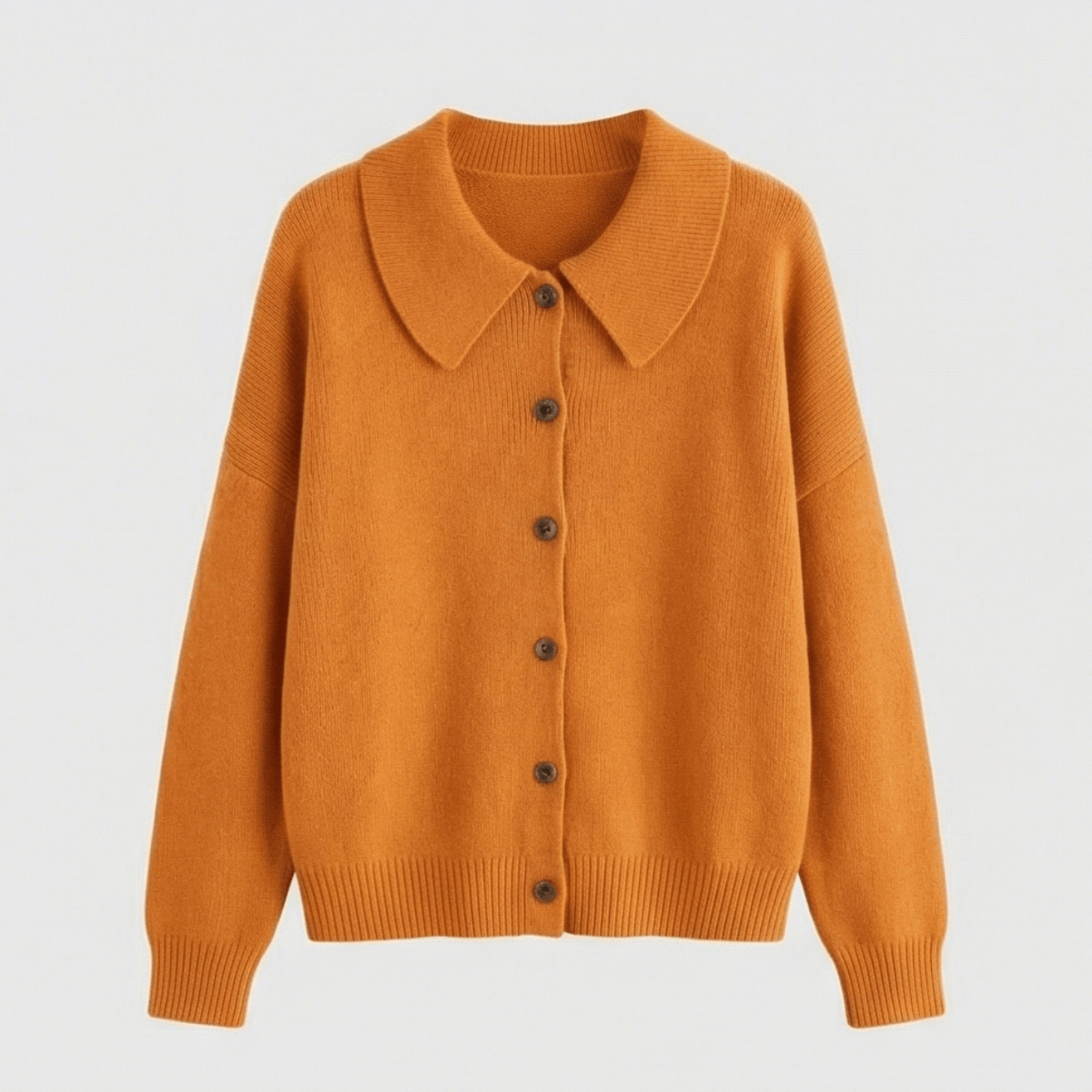 Strickjacke mit Peter-Pan-Kragen und Knopfleiste für Damen