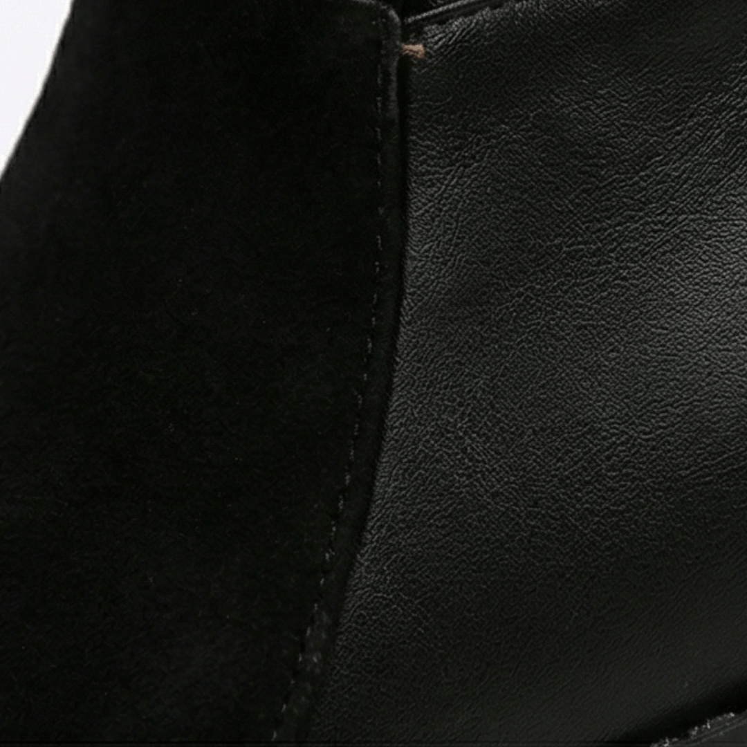 Fellbesetzte Kniehohe Stiefel für Damen mit Blockabsatz