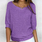 Damen Wollpullover mit lockerem Schnitt und Rundhalsausschnitt