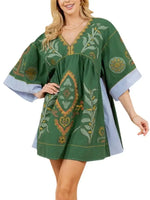 Selina Boho Kleid mit Stickerei für Herbst und Freizeit