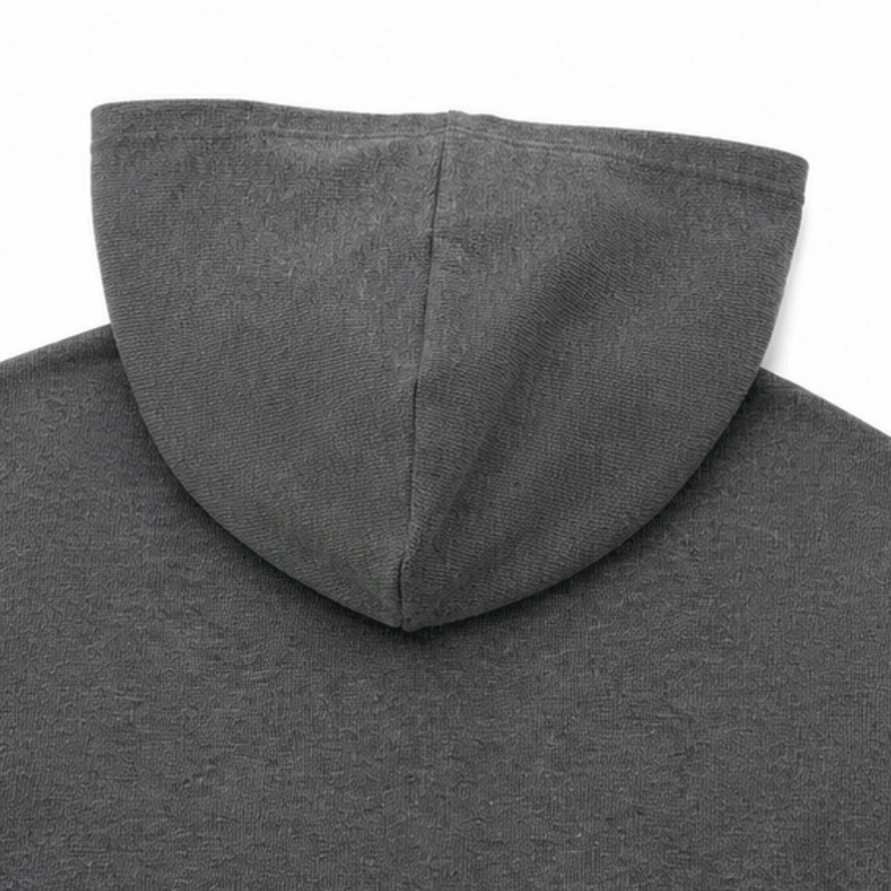 Oversize Waffelstrick Henley Hoodie mit Knopfleiste